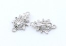 Link buburuza cu cristale, argint 925 placat cu rodiu, 12mm  - x1