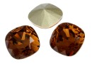 Swarovski, fancy square, smoked topaz, 12mm - x1