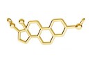 Link formula estrogenului, argint 925 pl cu aur, 34mm - x1