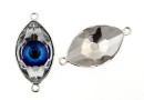 Baza link placat cu rodiu pt Swarovski 4775 de 18mm - x1