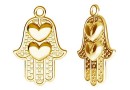 Pandantiv argint 925 placat cu aur, Mana lui Fatima  - x1