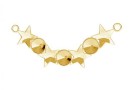 Baza link argint 925 pl. cu aur, 3 rivoli 6mm, 4 fancy star 10mm - x1