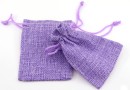 Saculet textil, mov lavanda, 9x6.5cm - x5