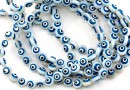 Margele sidef Evil eye, rotund, 6mm