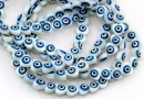 Margele sidef Evil eye, inima, 7mm