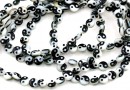 Margele sidef Yin si Yang, disc, 6mm