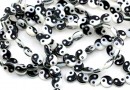 Margele sidef Yin si Yang, disc, 8mm
