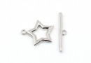Incuietoare toggle stea, argint 925 placat cu rodiu - x1set