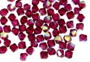 Swarovski, margele bicone, ruby aurore boreale, 6mm - x10