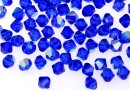 Swarovski, margele bicone xilion, majestic blue AB, 6mm - x10