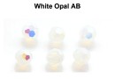 Preciosa, margele, rotund fatetat, white opal AB, 4mm - x10