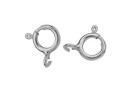 Round clasp, rhodium plated 925 silver, 6mm - x2