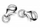 Classic lobster clasp, rhodium plated 925 silver, 8mm - x1