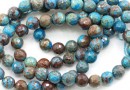 Calsilica beads, super, round faceted, 8mm