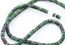 Ruby beads in zoisite, heishi disc, 4.5mm