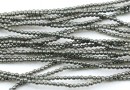 Pyrite beads, round faceted, 2.2mm