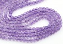 Amethyst beads, round, 4mm