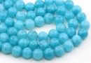 Angelite quartz beads, intense, round, turquoise, 10mm