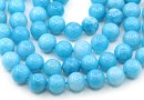 Angelite quartz beads, intense, round, turquoise, 12mm