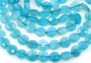 Angelite quartz beads, intense, faceted disc, turquoise, 10mm