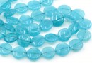 Angelite quartz beads, intense, disc, turquoise, 13.5mm