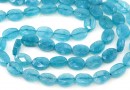 Angelite quartz beads, intense, oval faceted, turquoise, 12mm