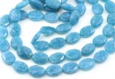 Angelite quartz beads, intense, oval faceted, blue, 14mm