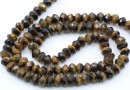 Brown tiger eye beads, faceted rondelle, 6mm