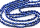 Lapis lazuli beads, oval barrel, 6mm
