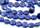 Lapis lazuli beads, faceted disc, 12mm