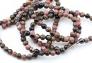 Rhodonite beads, round, 4mm