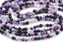 Beads Lace Agate, round faceted, purple, 4mm