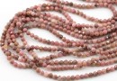 Rhodonite beads, round faceted, 2.7mm