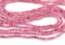 Pink Tourmaline beads, round faceted, 2.6mm