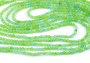 Agate beads, faceted round, lime green, 2.3mm
