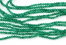 Agate beads, faceted round, green, 2.3mm