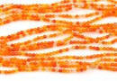 Agate beads, faceted round, orange, 2.3mm