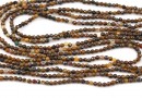 Tiger eye beads, faceted round, 2.3mm