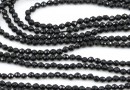 Onyx beads, faceted round, 2.3mm