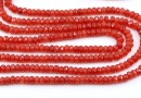 Beads Agate, faceted roundels, brick, 4.5mm