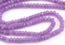 Agate beads, faceted roundels, purple-lilac, 4.5mm