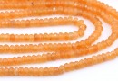 Agate beads, faceted roundels, orange, 4.5mm