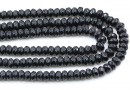 Onyx beads, faceted roundels, 4.5mm
