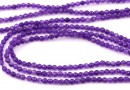 Agate beads, round faceted, deep purple, 2.3mm