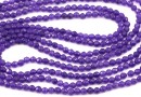 Agate beads, round faceted, deep purple, 3mm