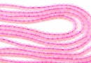 Rose quartz beads, round faceted, 3mm