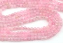 Rose quartz beads, round faceted, 3.3mm