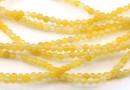 Agate beads, round, pastel yellow, 3.5mm