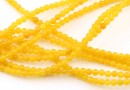 Agate beads, round, deep yellow, 3mm