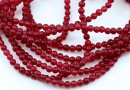 Agate beads, round, deep burgundy, 3mm